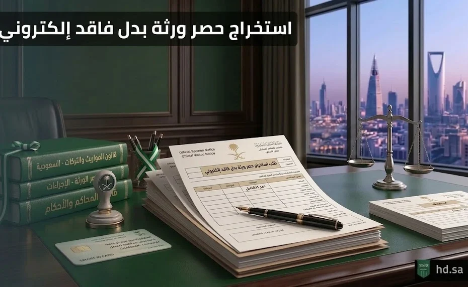 استخراج حصر ورثة بدل فاقد إلكتروني